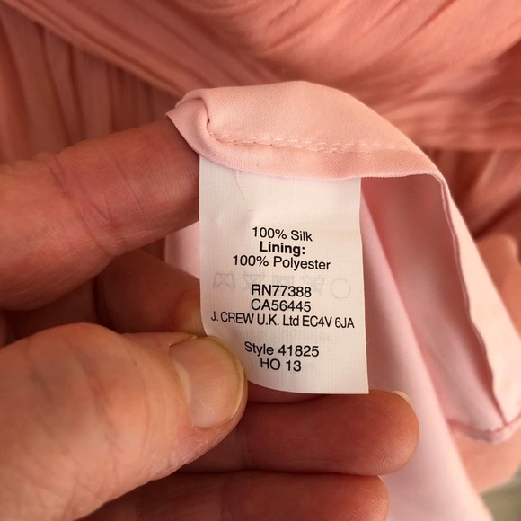 J. Crew Blush Pink Kylie Silk Chiffon One Shoulder Dress Women’s Size 8 - Picture 8 of 12